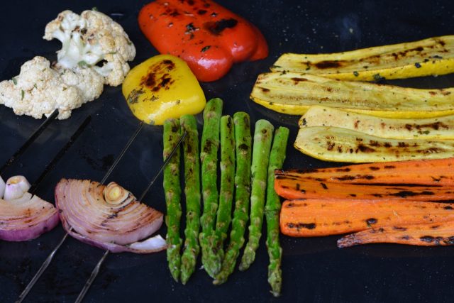 Vegetables on a Reusable Grilling Sheet