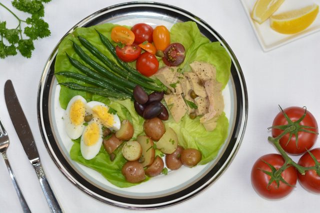 A composed Salad Nicoise ready to enjoy.