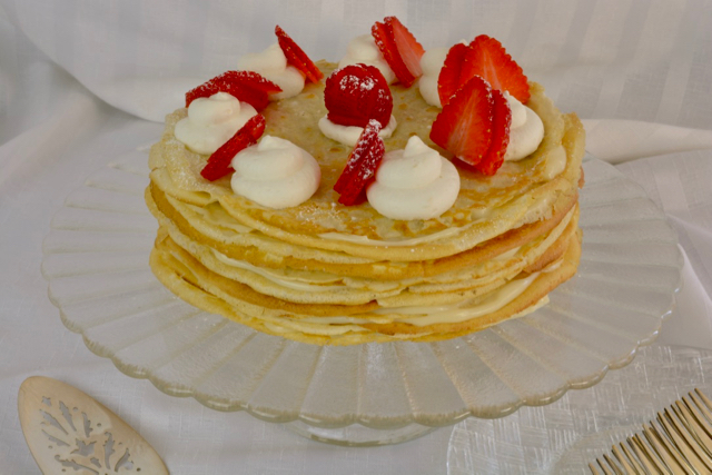 Crepe Cake Filled With Pastry Cream