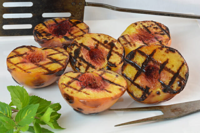 Grilled Peaches right off the grill