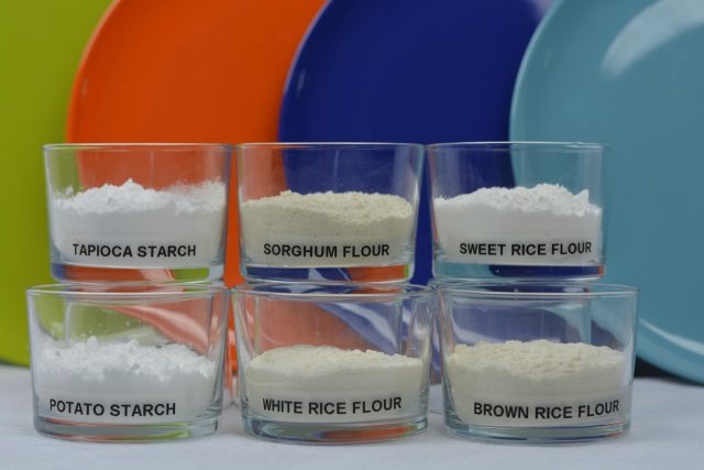 Gluten Free Baking By Weight, a comparison of the weight of different gluten free flours.