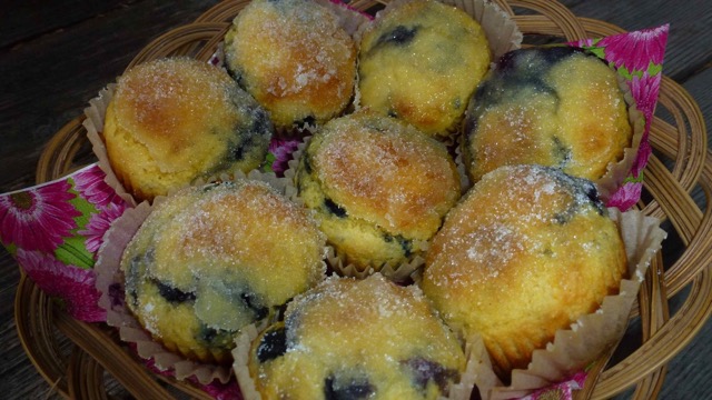 To dress up these gluten free muffins I dipped the tops in melted butter and sugar.