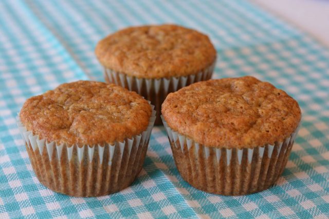 Sprinkle granola on these Gluten free Banana Muffins for some crunch!