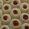A plate of gluten free Thumbprint Cookies