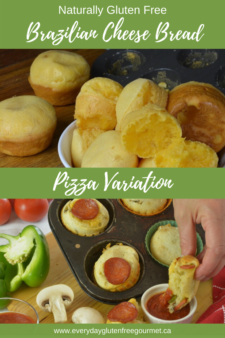 Brazilian Cheese Bread with a pizza variation.
