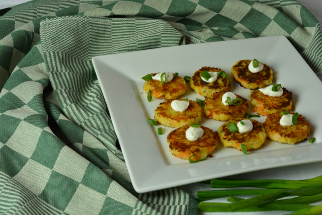 Turn simple Bubble and Squeak Patties topped with sour cream and chives into a Holiday Appetizer