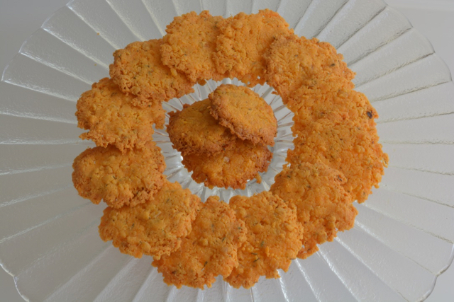 A platter of Cheddar Cheese Wafers