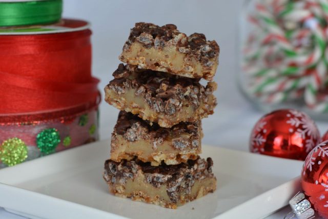 A stack of gluten free toffee squares
