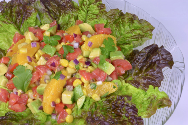 A platter of Mexican Orange Avocado Salad