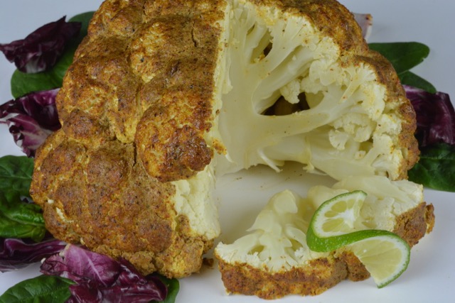 Whole Roasted Cauliflower with East Indian spices