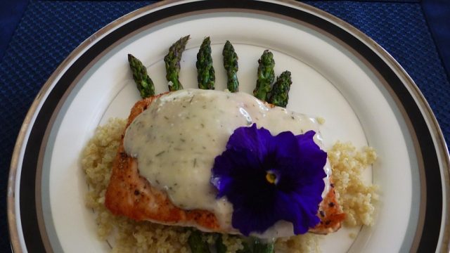 Grilled Salmon with West Coast Dill Barbecue Sauce