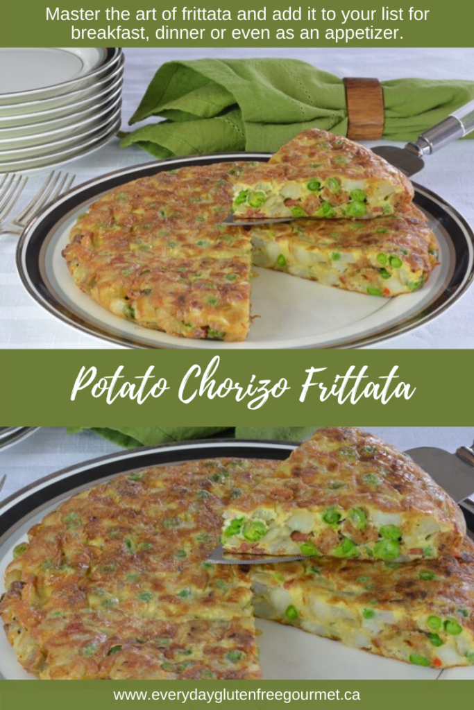 Potato Chorizo Frittata is perfect year round for breakfast, lunch or dinner and even cut in small pieces as an appetizer.