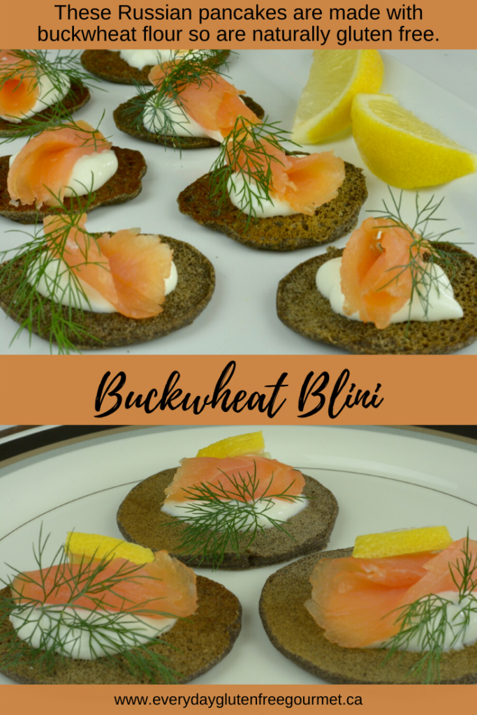 Buckwheat blinis with smoked salmon and dill cream