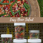 Easy Bean Salad in a bowl or in jars, a delicious high fibre choice.