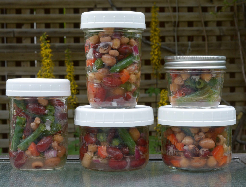 Easy Bean Salad in Mason Jars