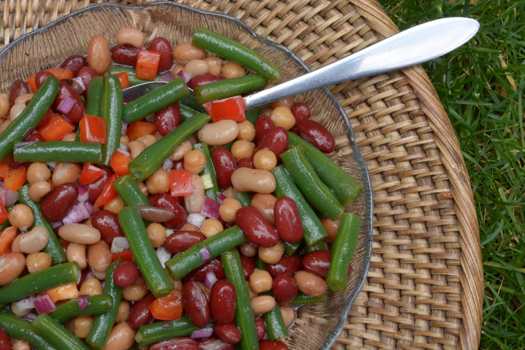This Easy Bean Salad is a healthy choice for any time of year but can be made with fresh green beans in summer.