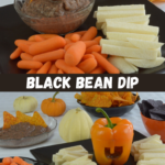 Black Bean Dip is perfect for an orange and black themed Halloween table.
