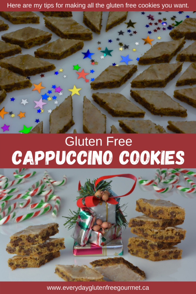 Cut into diamonds these Cappuccino Cookies look festive yet they are really just chocolate chip cookies with a kick from coffee and cinnamon.