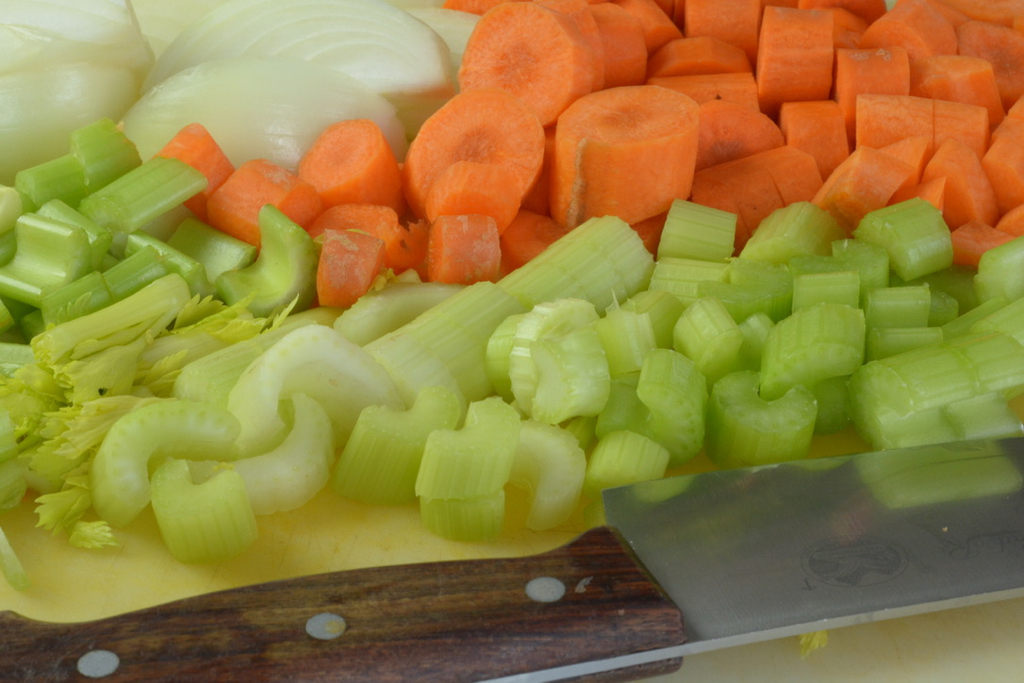 Mirepoix for Turkey Stock to make turkey soup.