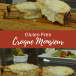 Croque Monsieur, the famous French sandwich made with ham and Swiss cheese topped with white sauce.