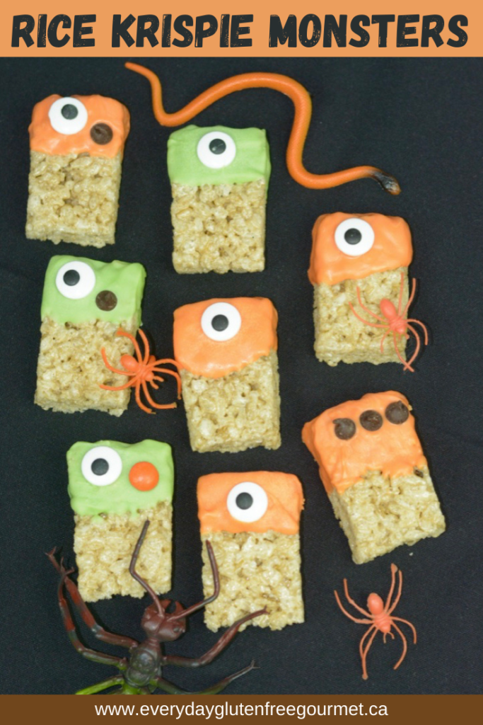 Rice Krispie Monsters are an easy gluten free homemade Halloween treat!