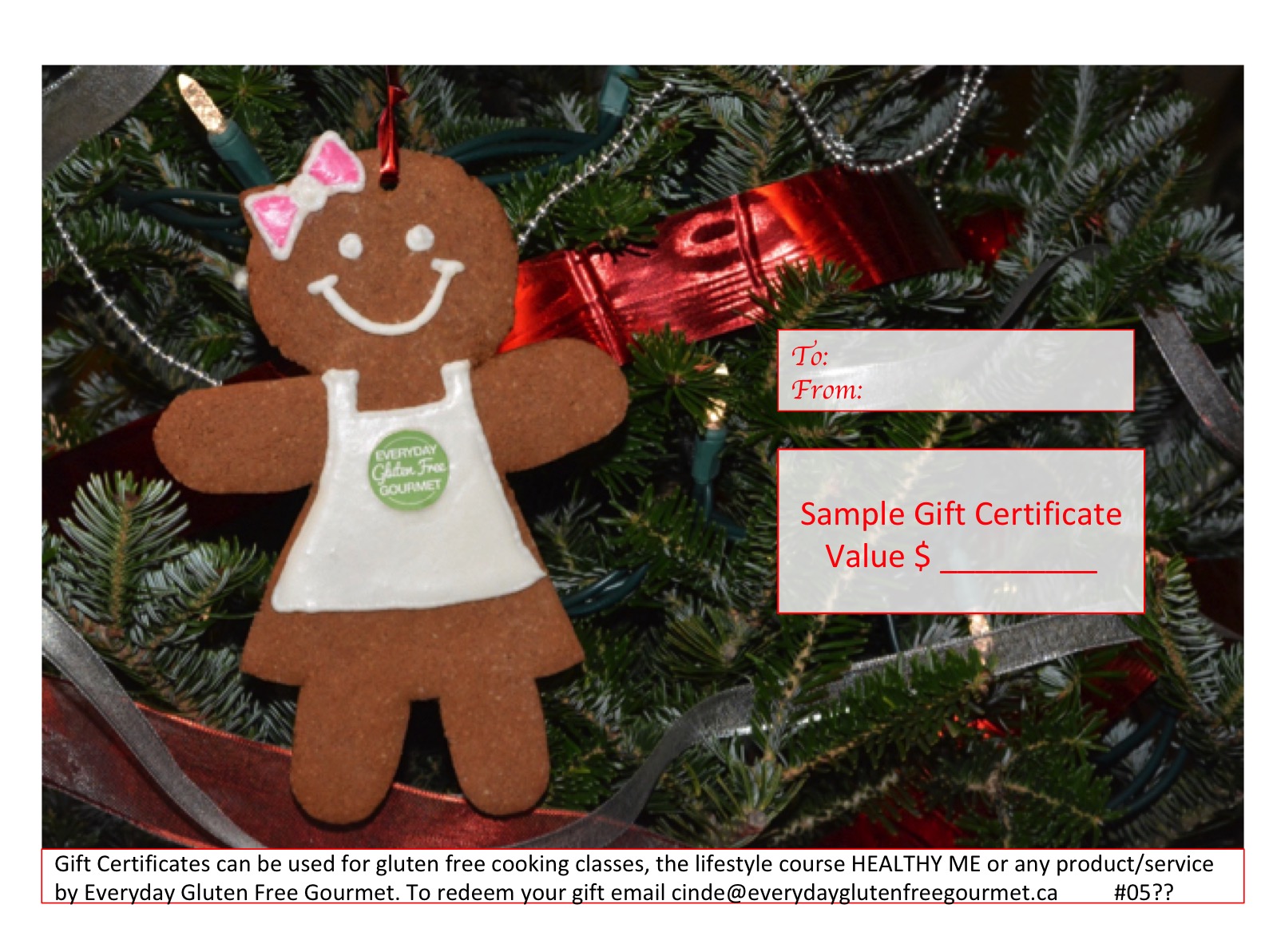 Sample Christmas Gift Certificate for purchase.