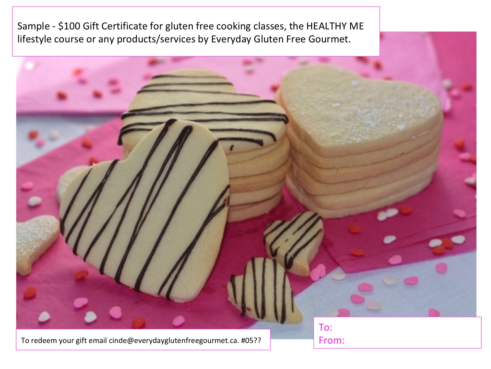 Sample Gift Certificate with hearts