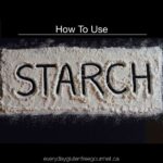 The word 'starch' drawn in a pile of tapioca starch.