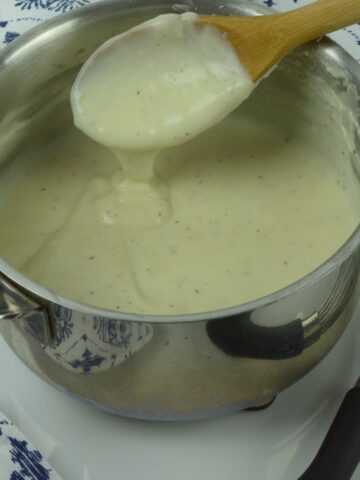 White Sauce in a pot ready to use.