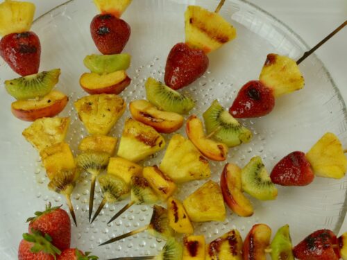 Grilled gluten-free fruit skewers