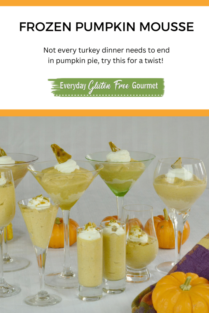 Frozen Pumpkin Mousse served in a variety of glasses.